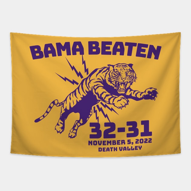 Bama Beaten 32-31 // Upset in Baton Rouge // Vintage Tiger Football Death Valley Tapestry by SLAG_Creative