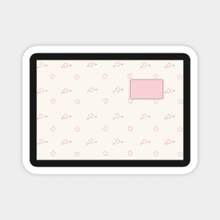 Back to School Girly Pastel Coquette Floral Pattern for notebooks Magnet