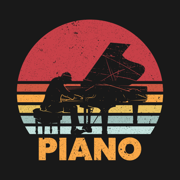 Retro Vintage Piano music instrument gift pianist keyboard by Franja