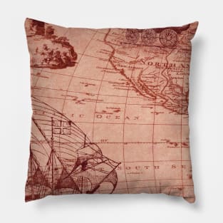 Travel Neck Gator Vintage Map Traveling Pillow