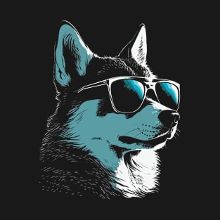 Husky Sunglasses T-Shirt