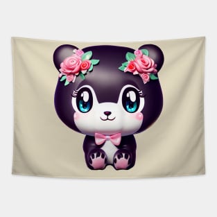 Cute kawaii panda bear Tapestry