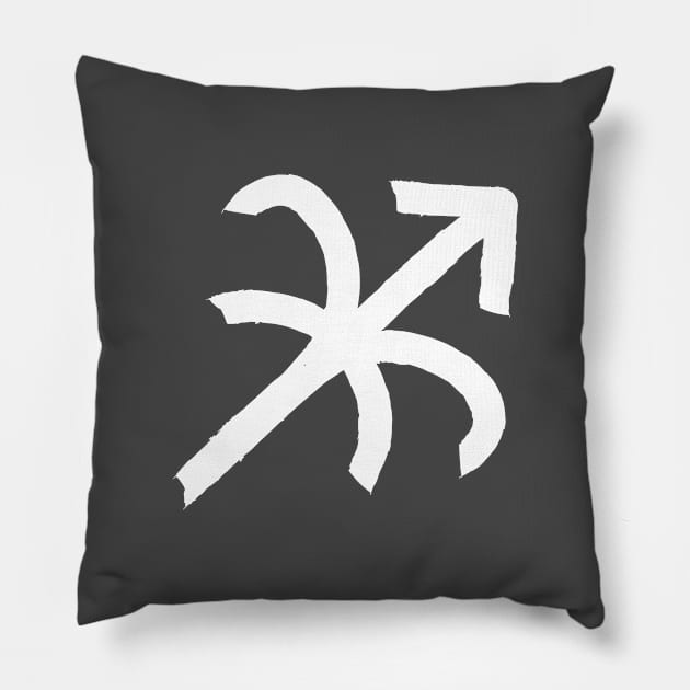 Aries and Sagittarius Double Zodiac Horoscope Signs (White) Pillow by Zodiafy