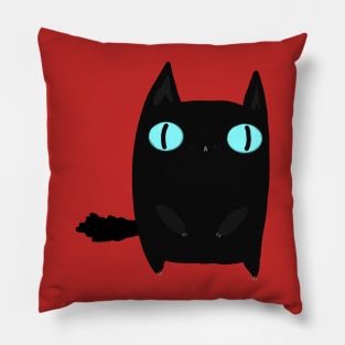 Fat Black Cat Pillow