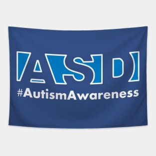 Blue ASD - Autism Awareness Shirt Promoting Neurodiversity Tapestry