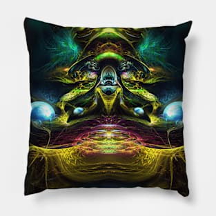 You're here to Create - Visionary Fractal Art - Mushrooms - Manafold Art Pillow