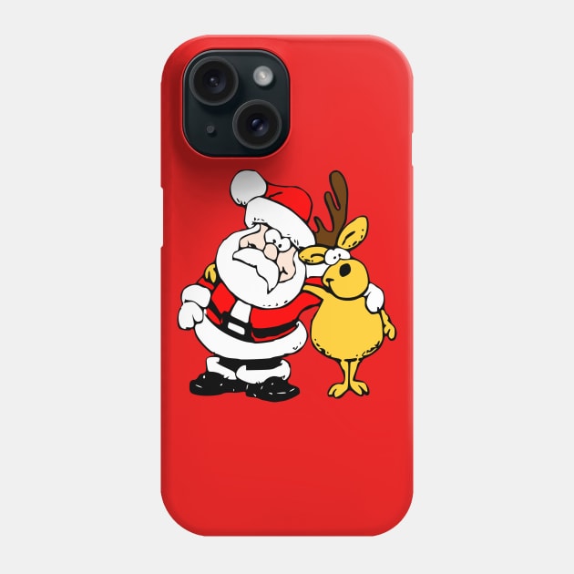 Happy Santa with his Caribou Phone Case by DrDesign