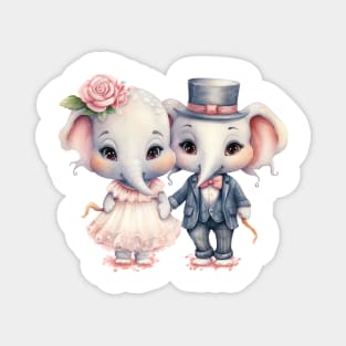 Elephant Couple Gets Married Magnet