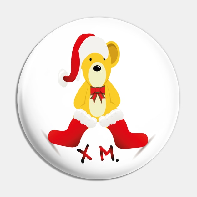 Santa Bear Xmas Pin by TOPTshirt