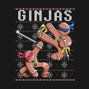 Ginjas Gingerbread Ugly Christmas Ninja Karate Xmas Gift T-Shirt