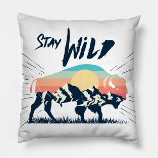 Stay Wild! - Hiking & Camping Tshirt Pillow