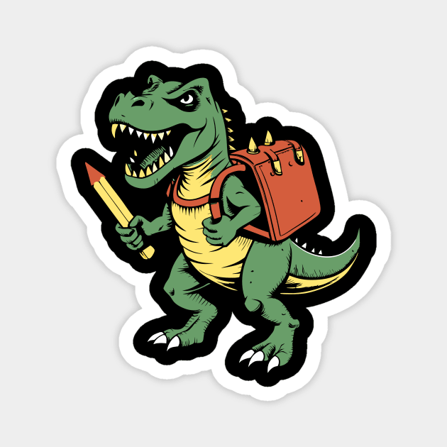 Back To School Roaring T Rex Magnet by The WYLD Tribe