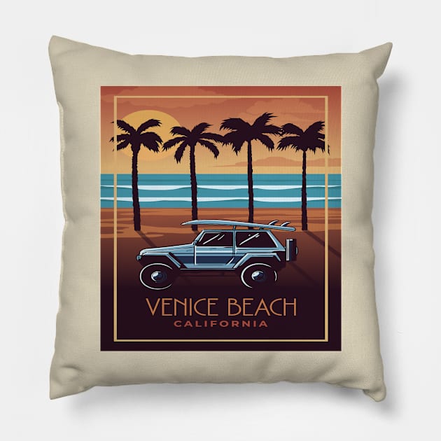 Venice Beach Pillow by Moipa