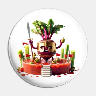 Beetroot Buccaneer - Veggie Voyage on a Gazpacho Sea Pin