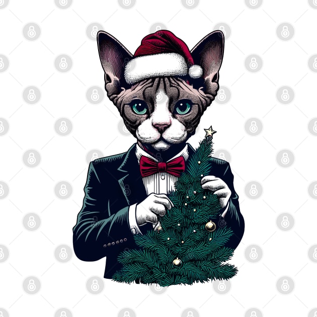 Devon Rex Cat Christmas by Graceful Designs