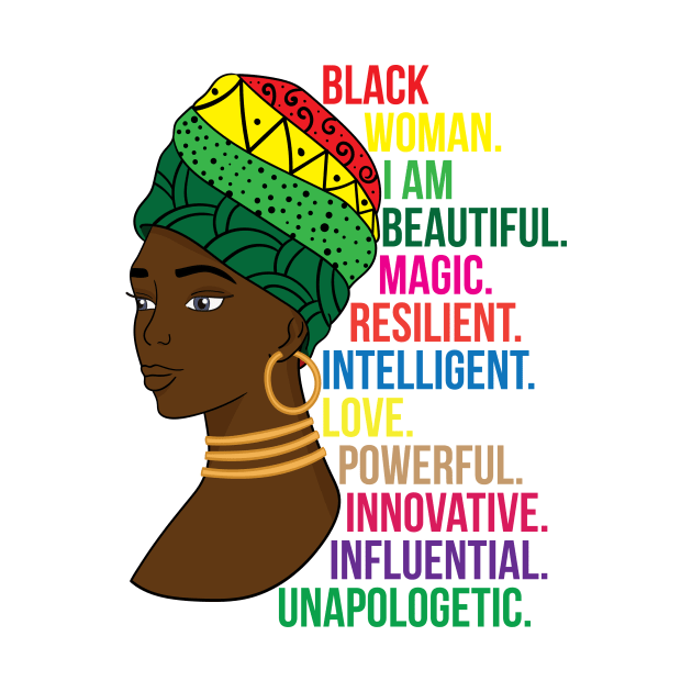 Black Queen Melanin Pride Black Girl Magic Gift by JackLord Designs 