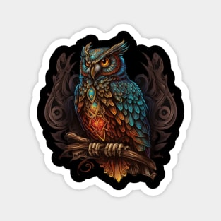 Owl on branch Magnet