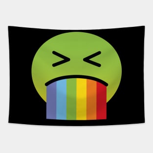 Rainbow Vomit Emoji Face Tapestry