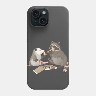 Possum and Raccoon eating pizza Phone Case