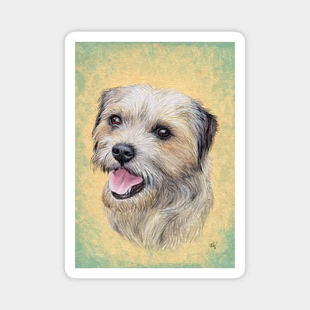 Border Terrier Magnet by Sandra Warmerdam