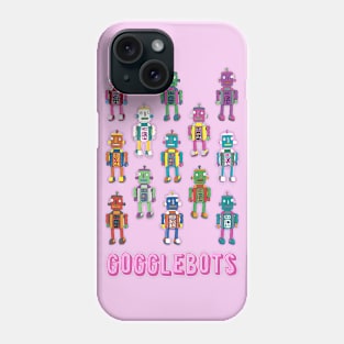 Gogglebots - retro robot design in pink by Cecca Designs Phone Case