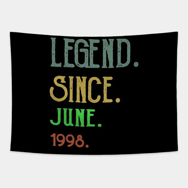 Legend Since June 1998 21th Birthday 21 Years Old Shirt Tapestry by Trendy_Designs
