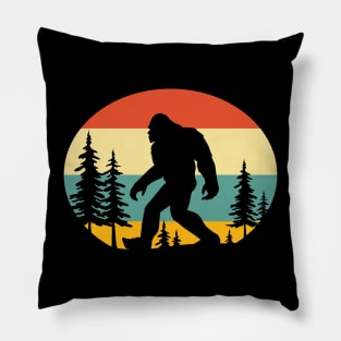 Vintage Retro Bigfoot Forest Pillow