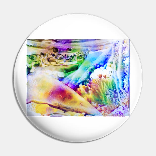 Encaustic Nr 04 - And the World Was Filled With Rainbow Colours Pin by Heatherian