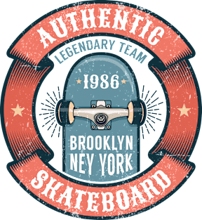 Colored round emblem with skateboard Magnet