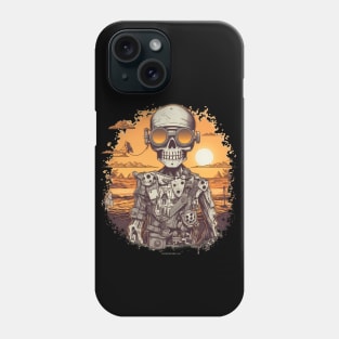 Comic-Style: AI Cyborg Robot Skull and the Apocalypse Phone Case