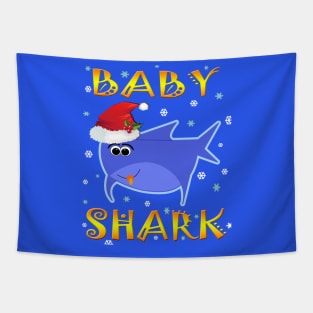 Christmas Baby Shark Funny Design Gift Idea Tapestry