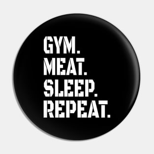 GYM MEAT SLEEP REPEAT CARNIVORE STENCIL ATHLETIC SPORT STYLE Pin