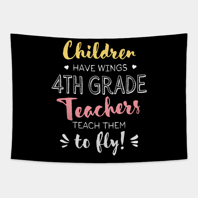 4th Grade Teacher Gifts - Beautiful Wings Quote Tapestry by BetterManufaktur