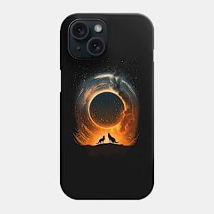 Two wolves blackhole Phone Case