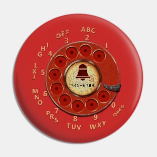 Retro Red Rotary Dial Pin