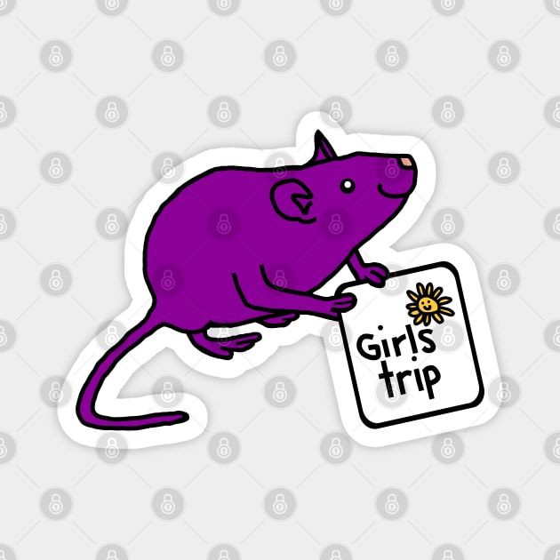 Cute Rat goes on Girls Trip Magnet by ellenhenryart