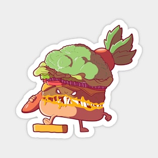 Burger Monster Funny Magnet