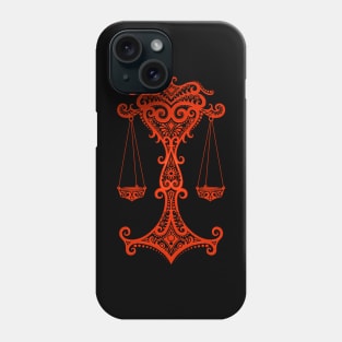 Red Libra Zodiac Sign Phone Case