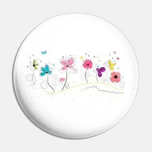 Spring time abstract doodle flowers Pin