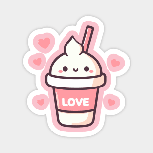 Cute Vanilla Ice Cream in Kawaii Style | Design for Kawaii Lovers | Kawaii Food Magnet