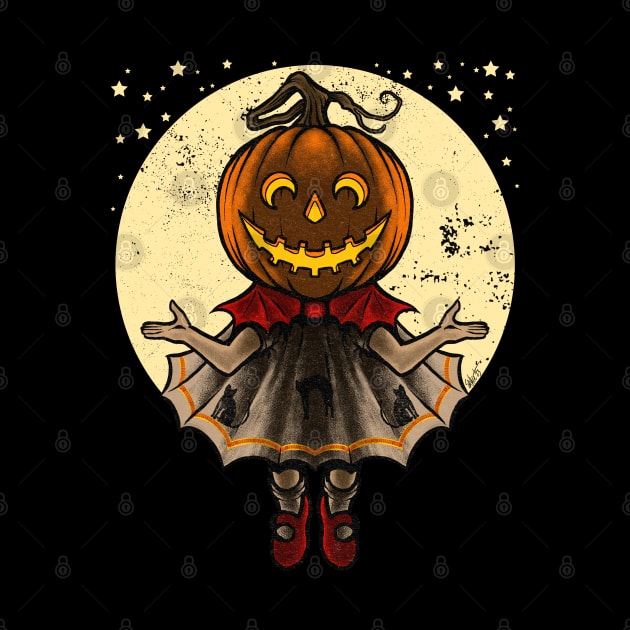 Vintage Halloween "Draw This In Your Style": Pumpkin Girl by Chad Savage