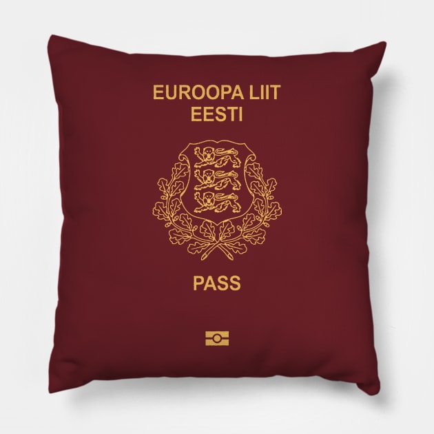 Estonia passport Pillow by Travellers