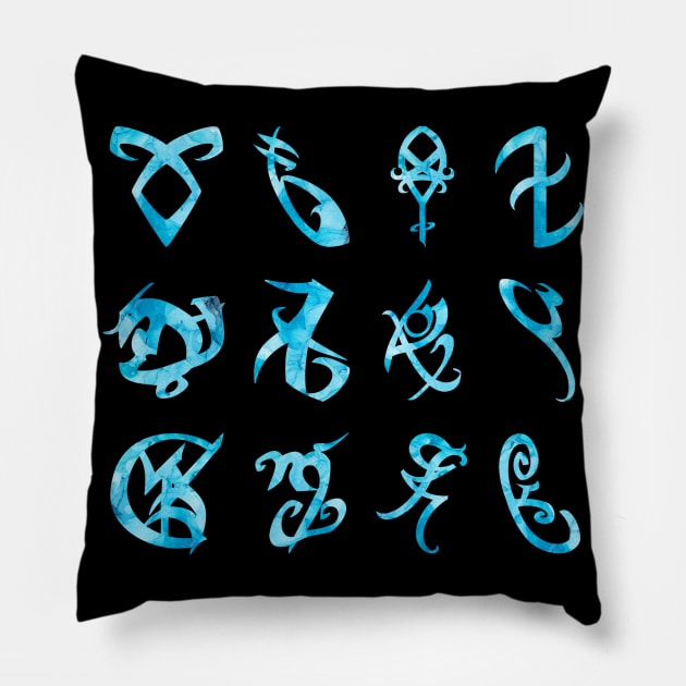 Hydro Flask stickers pack set - Shadowhunters rune (blue ink sea ...
