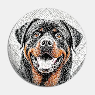 Dog Portrait - Rottweiler Pin