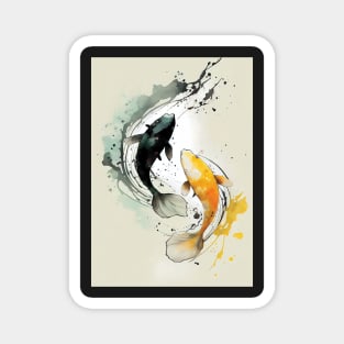 Graceful Koi: Prosperity in Ink Magnet