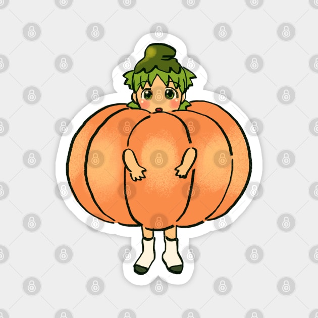 halloween pumpkin costume yotsuba Magnet by mudwizard