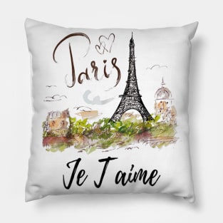 Eiffel Tower Paris Shirt Vintage I Love Paris France Pillow