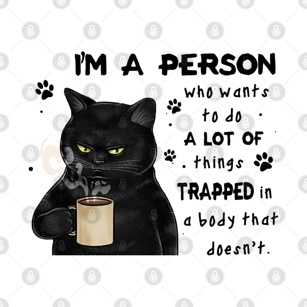 Cat A Person Trapped In A Body Personalized Gift by Sunset beach lover