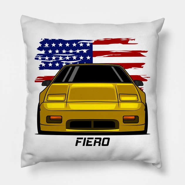 Front Yellow Fiero Pillow by GoldenTuners