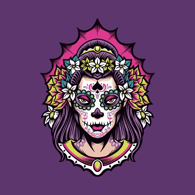 Beautiful Day of the Dead Woman by SLAG_Creative